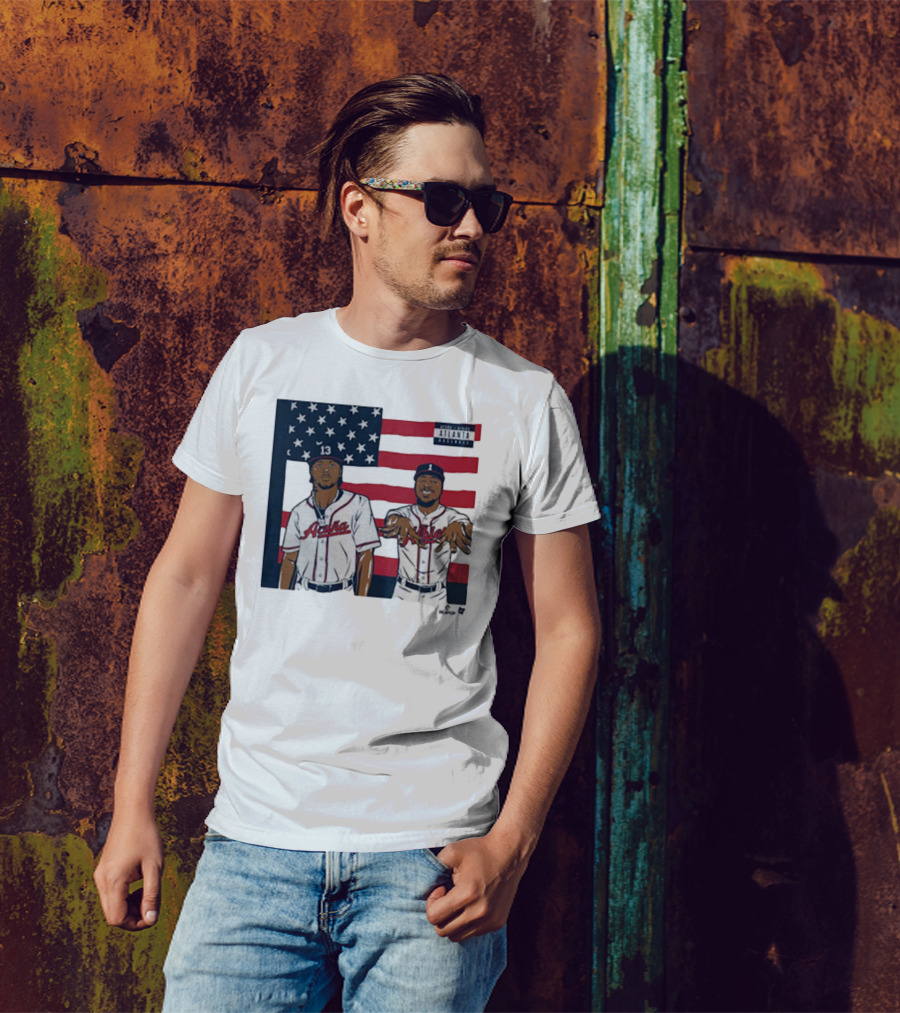 Outkast Stankonia Ronald Acuna Jr Ozzie Albies American Flag Baseball T-Shirt
