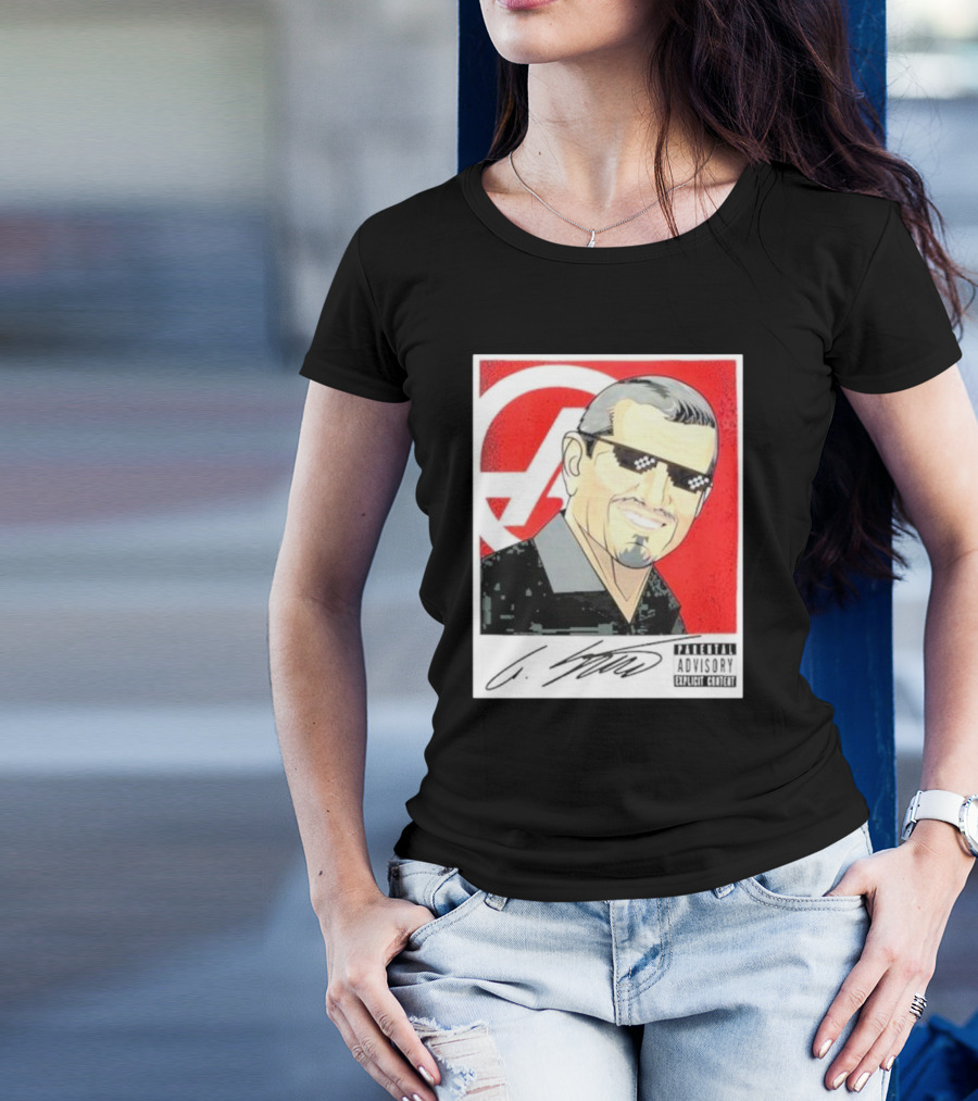 Haas F1 Team Guenther Steiner Parental Advisory Signature T-Shirt