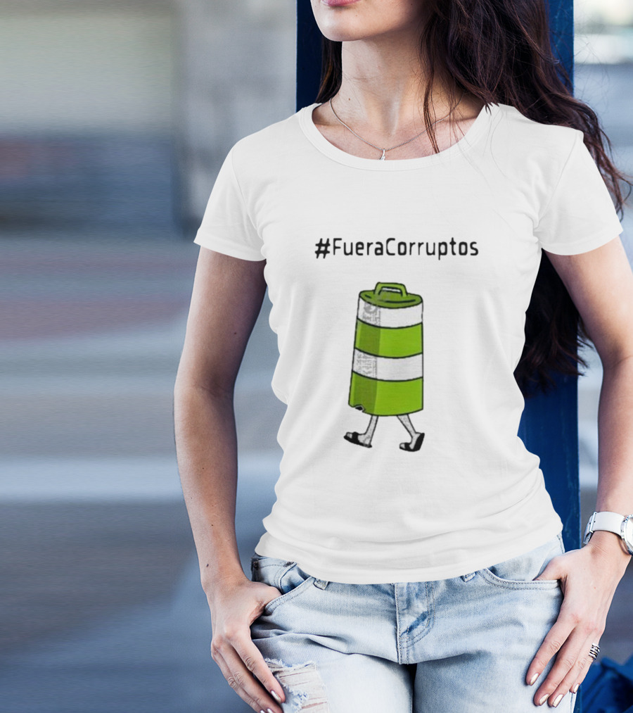 Paola Hurtado Uri Samayoa #FueraCorruptos Walking Traffic Cone Image T-Shirt