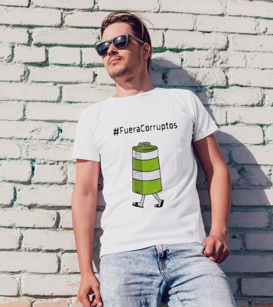 Paola Hurtado Uri Samayoa #FueraCorruptos Walking Traffic Cone Image T-Shirt