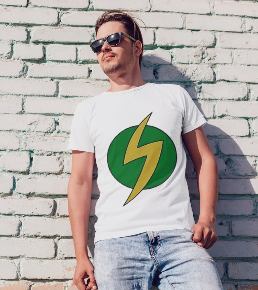 PowerEdd Green Yellow Lightning Bolt T-Shirt