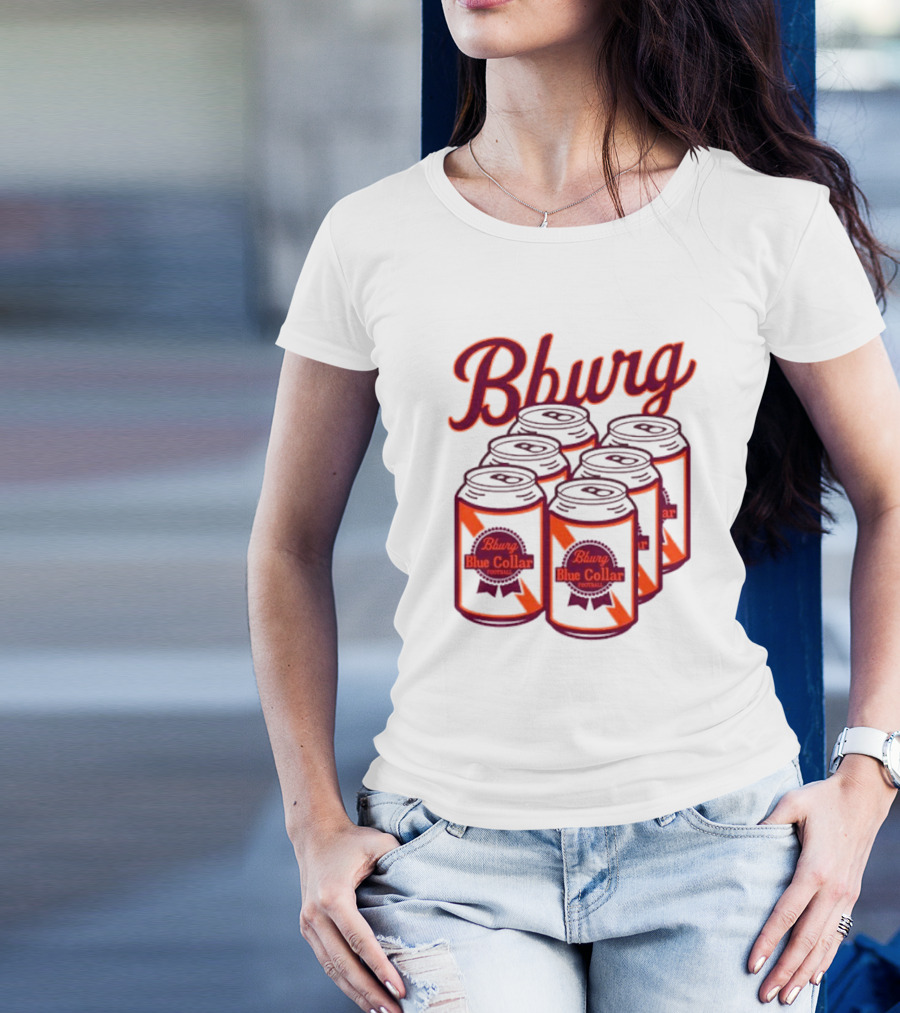 Bburg Blue Collar Football Cans T-Shirt