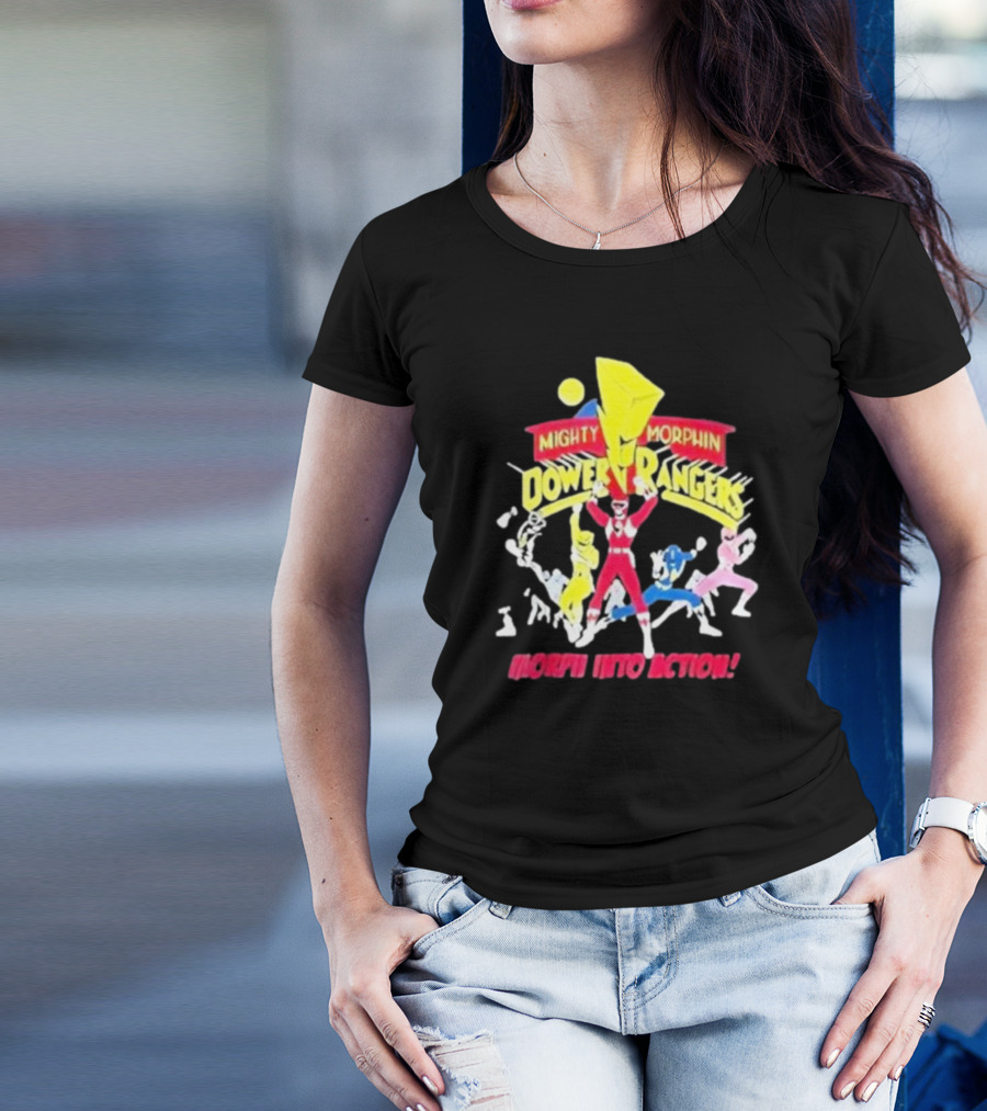 Mighty Morphin Power Rangers Morph Into Action T-Shirt