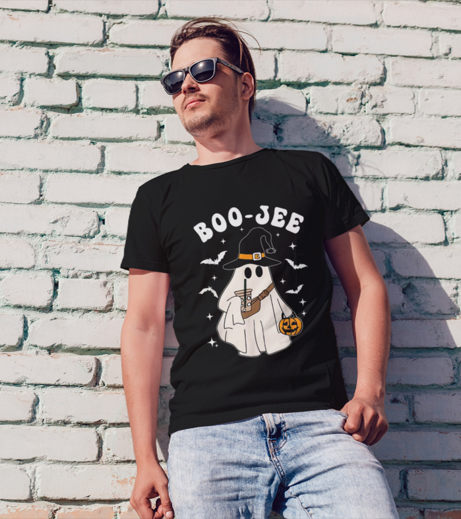Boo Jee Ghost Halloween Costume Witch Hat Coffee Pumpkin T-Shirt