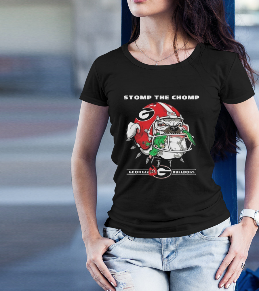 Stomp The Chomp Georgia UGA Bulldogs Helmet Gator T-Shirt