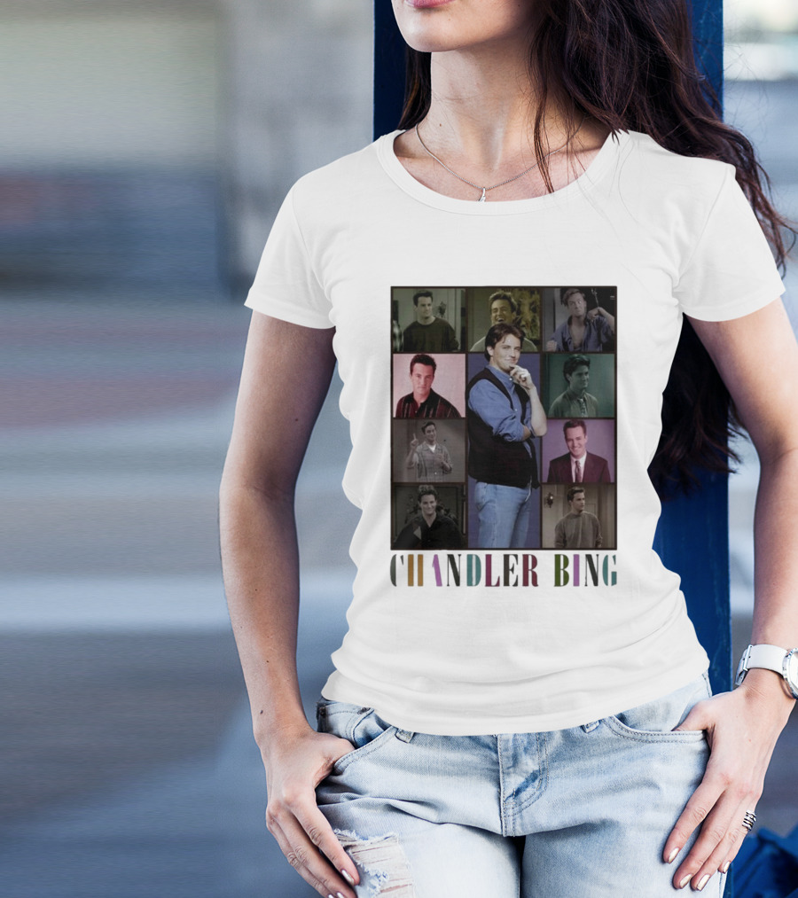 Retro Chandler Bing 90s Sweater Matthew Perry Collage T-Shirt