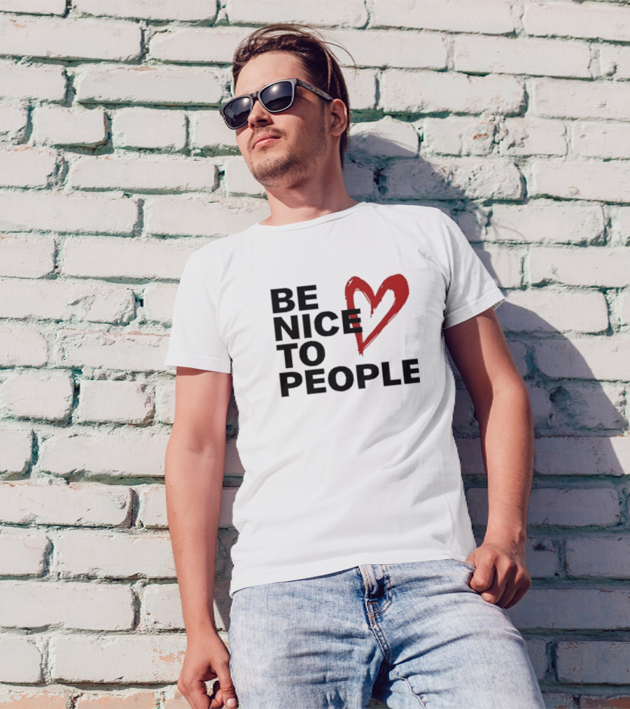 Be Nice To People Red Heart T-Shirt