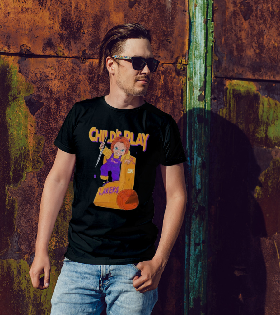 Child's Play Los Angeles Lakers Chucky Basketball Box T-Shirt