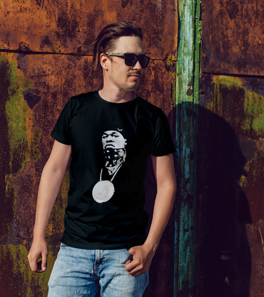 Drake Ibashar Bandana Portrait With Large Medal Necklace T-Shirt