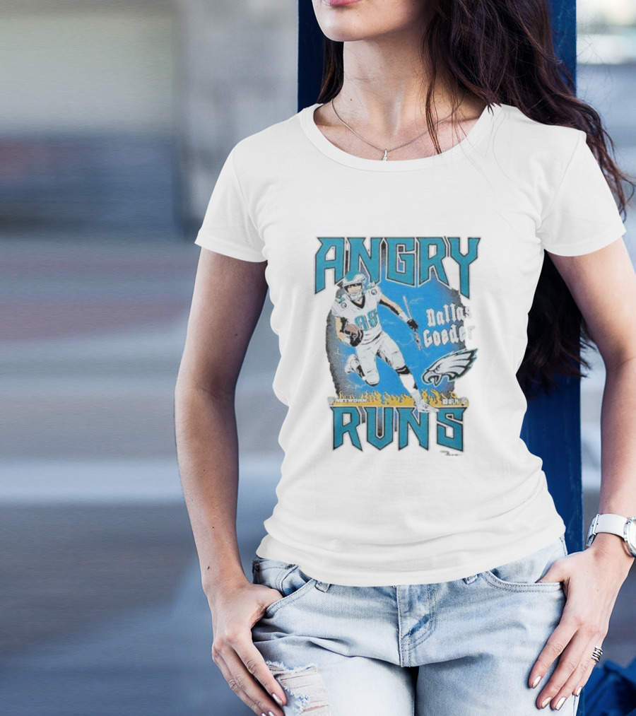 Angry Runs Dallas Goedert Philadelphia Eagles NFL Football T-Shirt