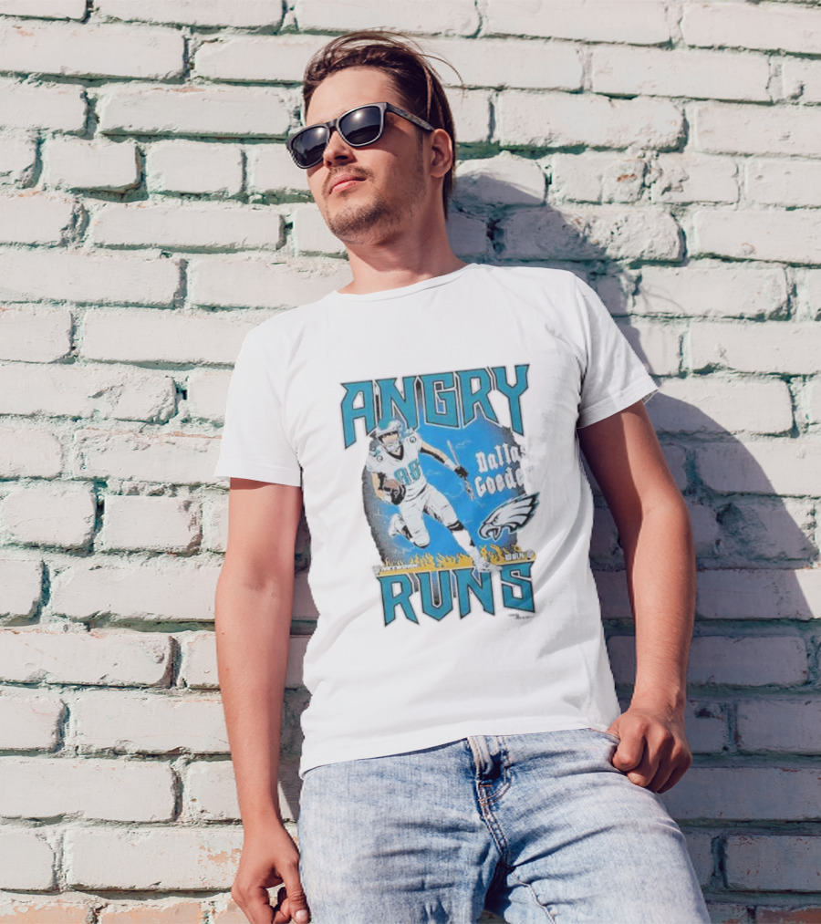 Angry Runs Dallas Goedert Philadelphia Eagles NFL Football T-Shirt