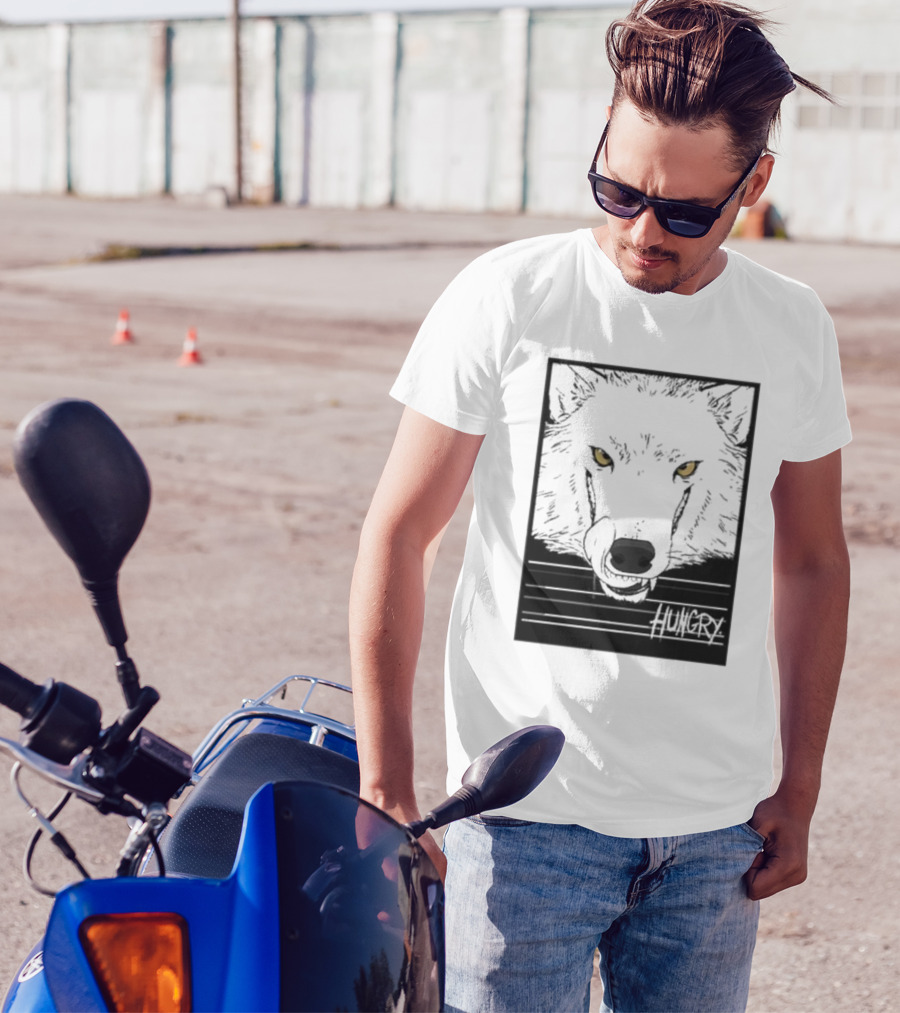 Sloshdog Hungry Wolf Face Yellow Eyes T-Shirt