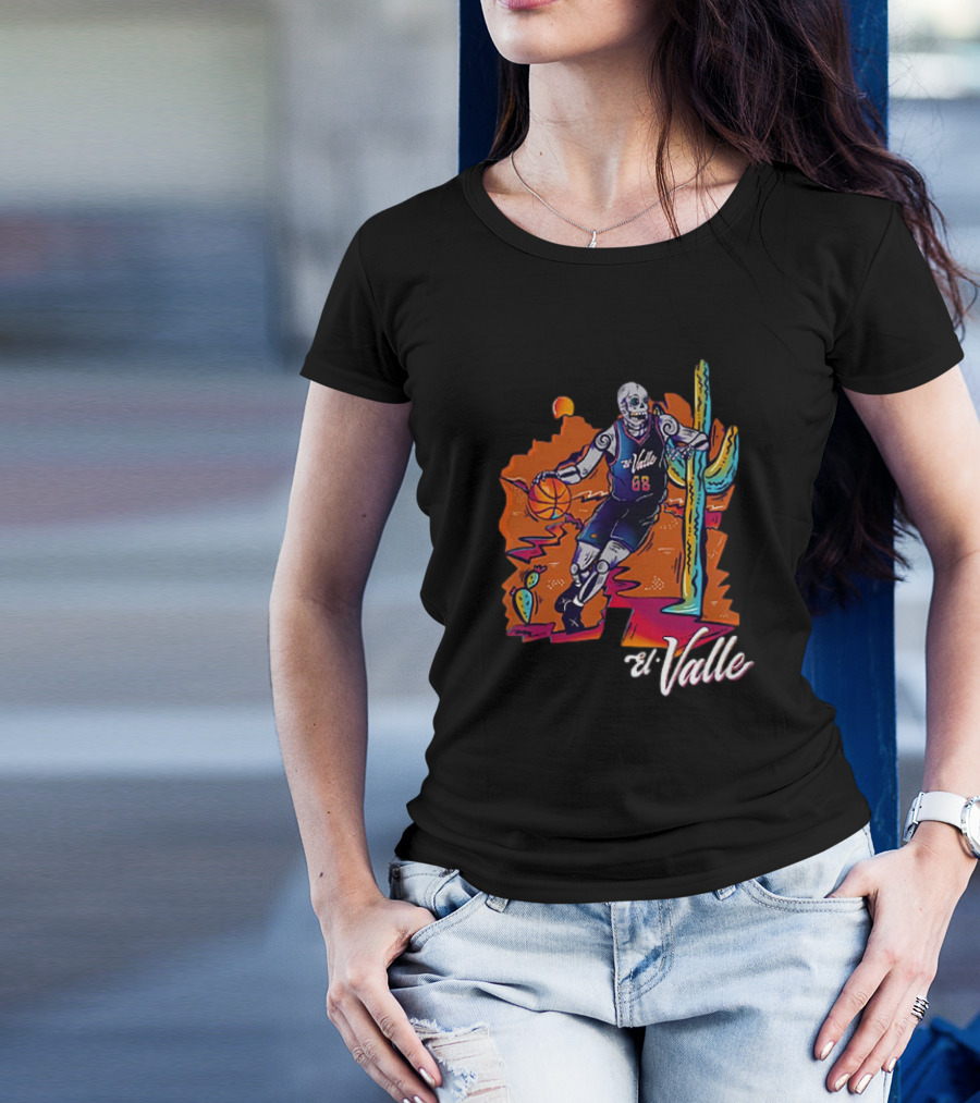 Phoenix Suns Sportiqe 2023-24 City Edition El Valle Basketball Desert Cactus T-Shirt