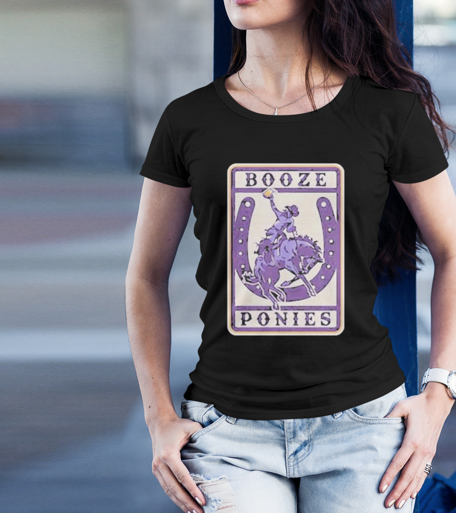 The Dozen Merch Booze Ponies Horseshoe Rider T-Shirt