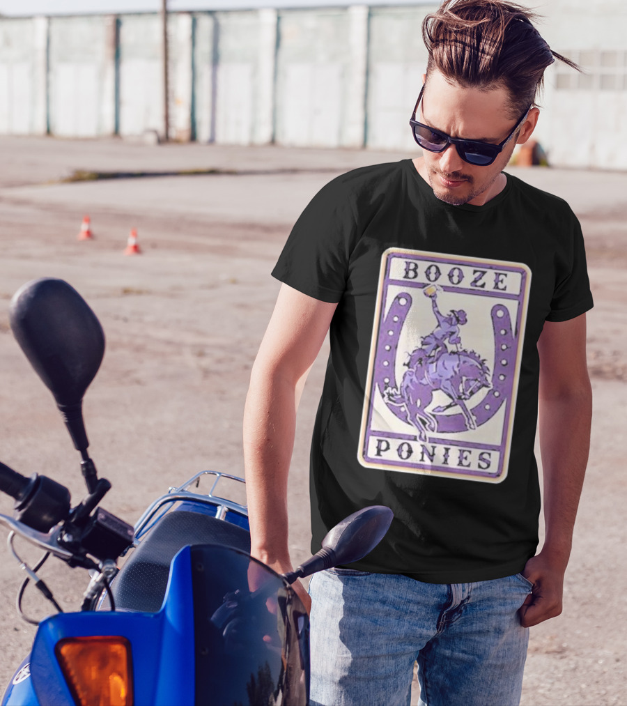 The Dozen Merch Booze Ponies Horseshoe Rider T-Shirt