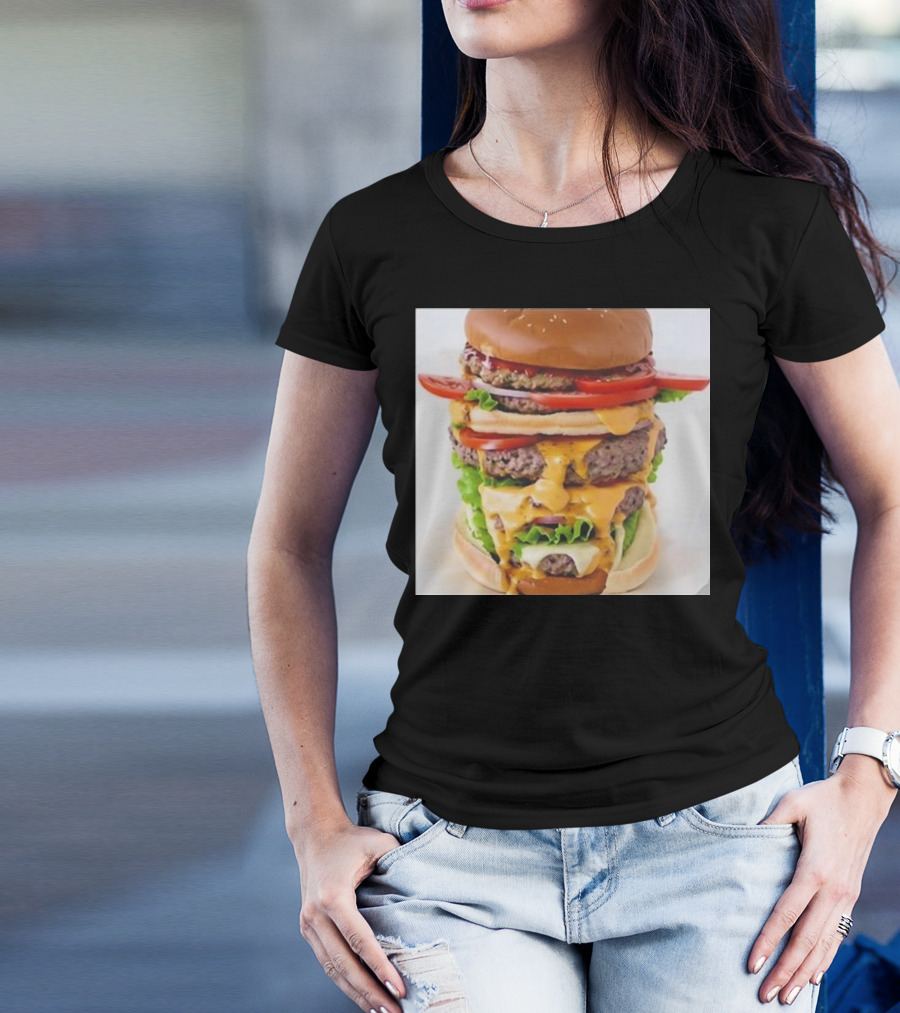Heisenburger Cringey Quadruple Cheeseburger Stack T-Shirt