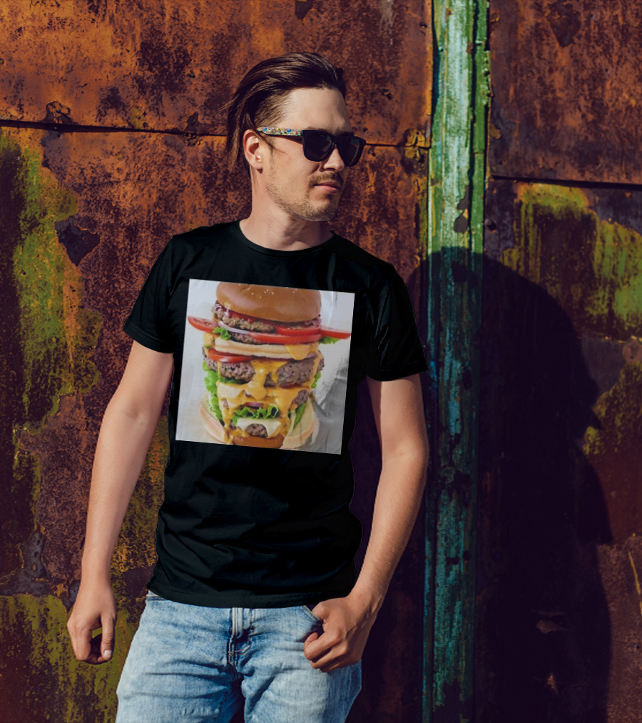 Heisenburger Cringey Quadruple Cheeseburger Stack T-Shirt