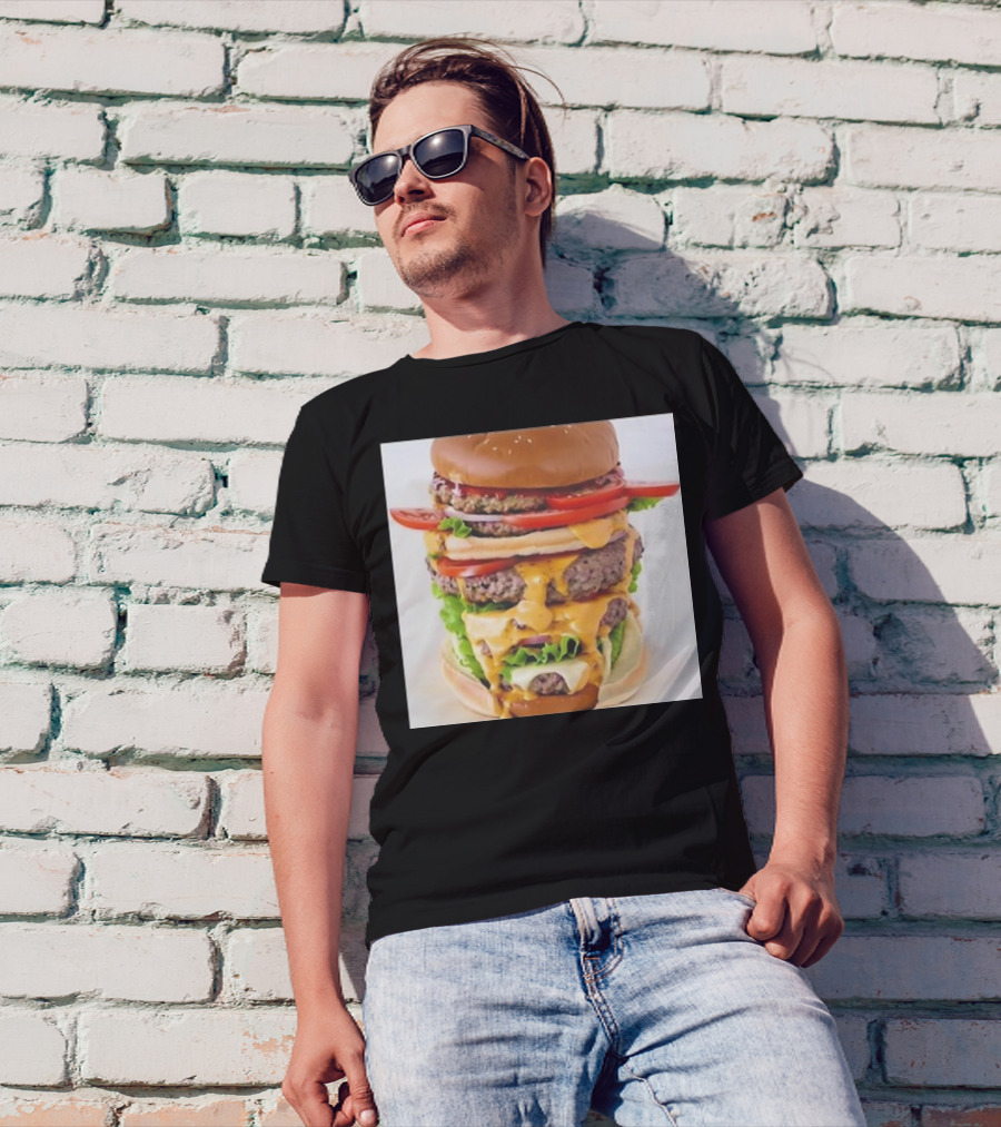 Heisenburger Cringey Quadruple Cheeseburger Stack T-Shirt