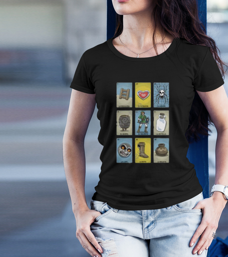 Clay Graham Art Loz Loteria La Escalera El Corazon La Araña El Barril El Valiente La Botella La Luna La Bota La Maceta T-Shirt