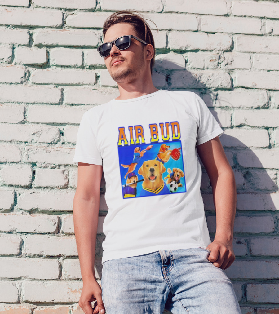 Air Bud Basketball Soccer Baseball Football Dog Iconic Movie Sports T-Shirt