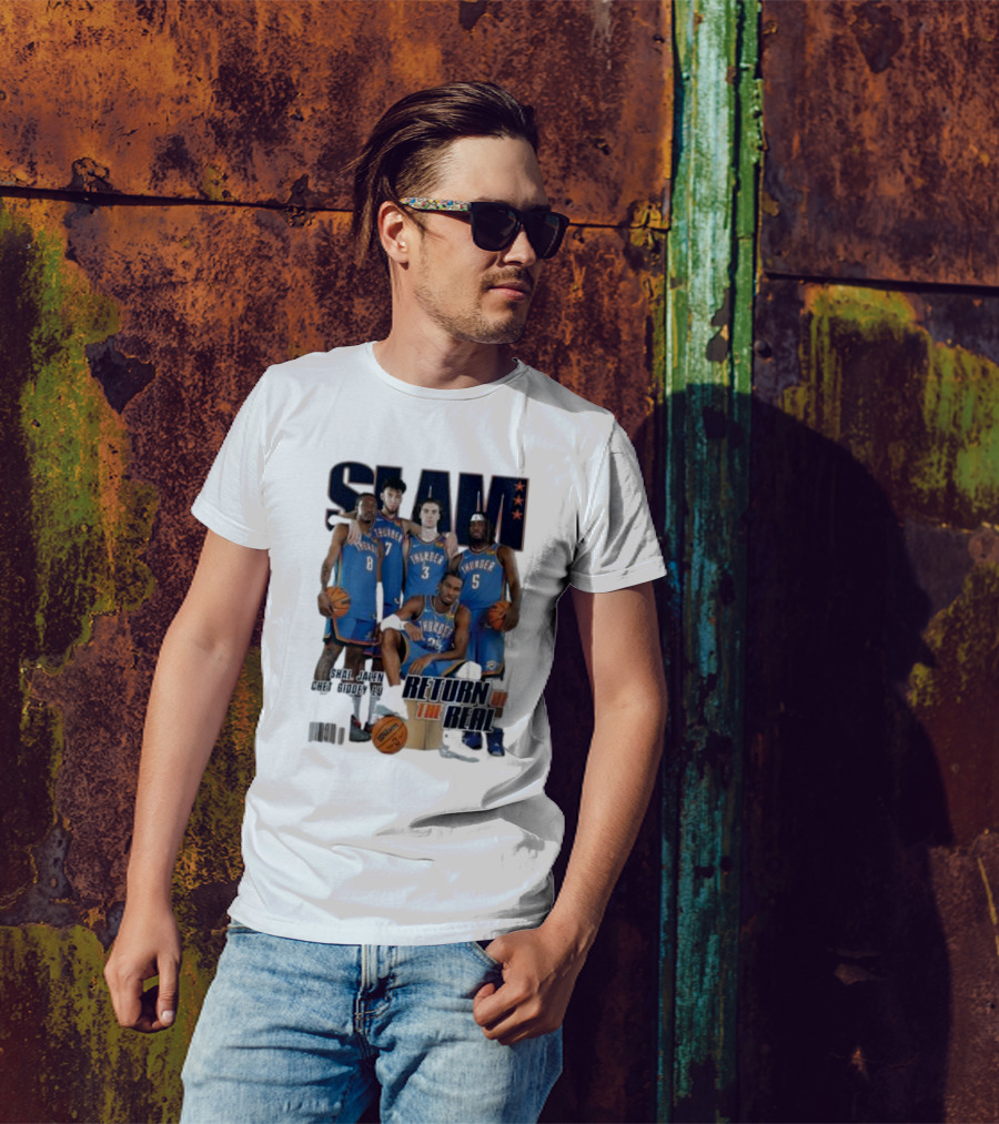 Slam Thunder Legends Return Of The Real Okc Thunder Slam 247 T-Shirt
