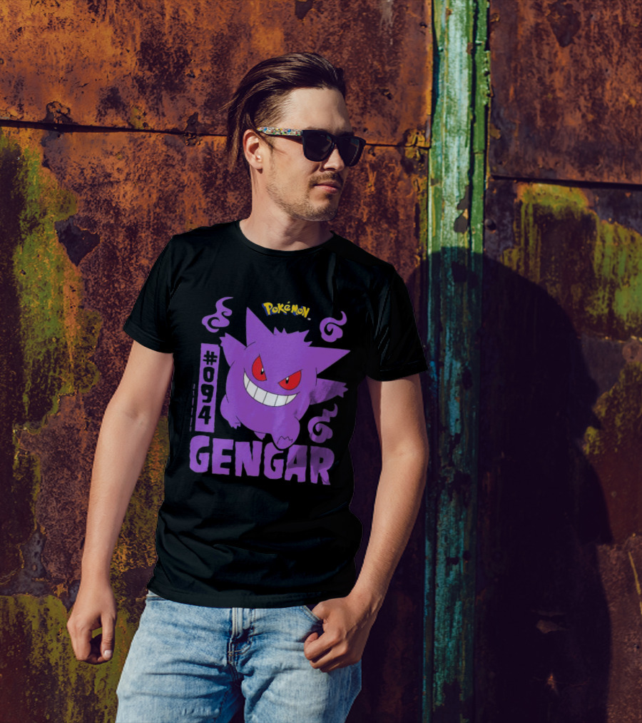 Pokémon #094 Gengar With Iconic Design And Purple T-Shirt