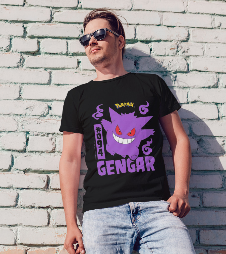 Pokémon #094 Gengar With Iconic Design And Purple T-Shirt