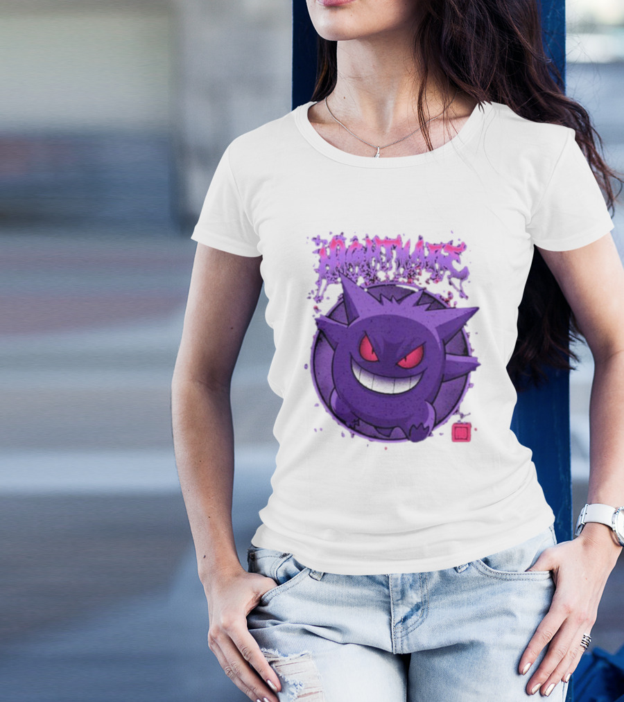 Gengar Nightmare Pokemon Purple Mischief T-Shirt