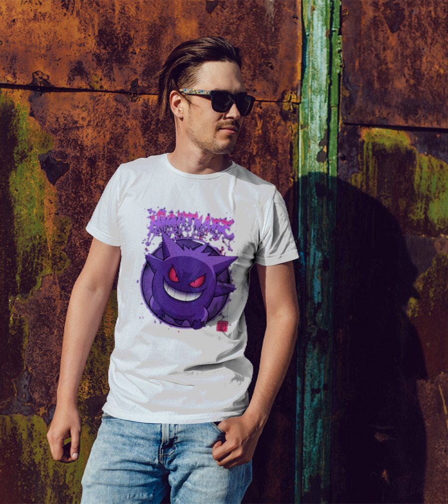Gengar Nightmare Pokemon Purple Mischief T-Shirt