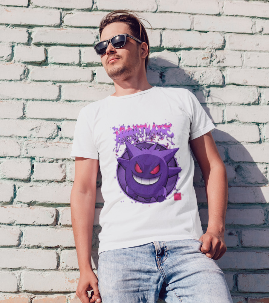 Gengar Nightmare Pokemon Purple Mischief T-Shirt