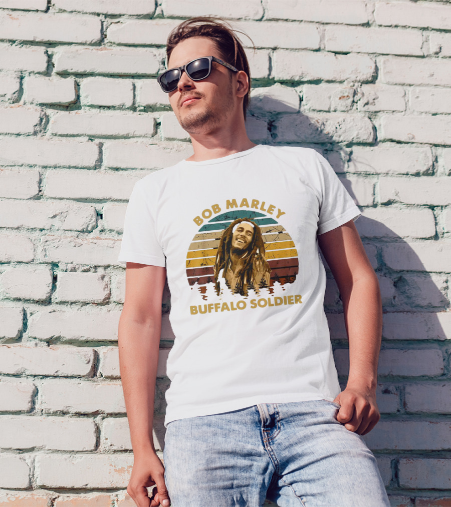 Bob Marley Buffalo Soldier Vintage Retro Sunset T-Shirt