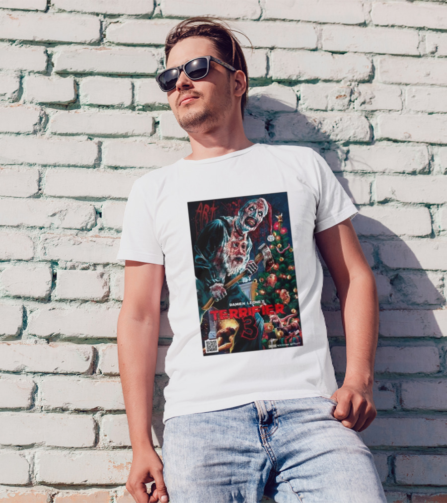 Damien Leone's Terrifier 3 Art Christmas Horror T-Shirt