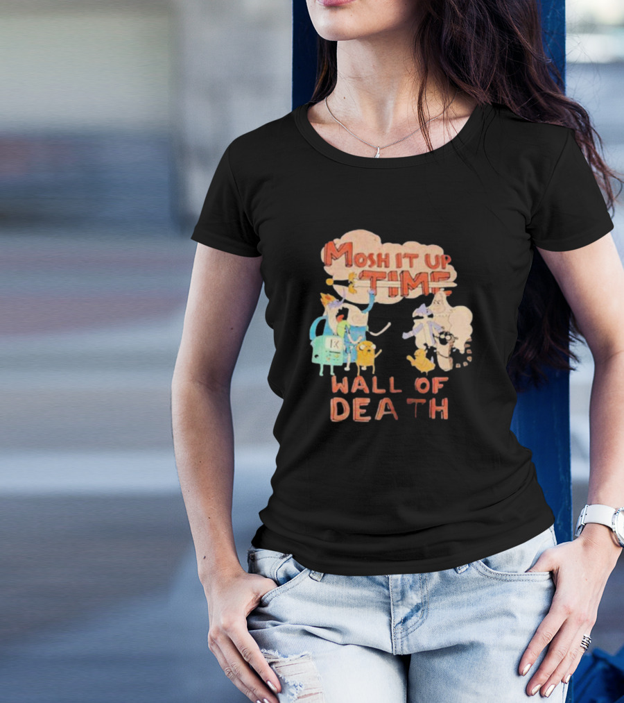 Adventure Mosh It Up Time Wall Of Death Cartoon Characters T-Shirt