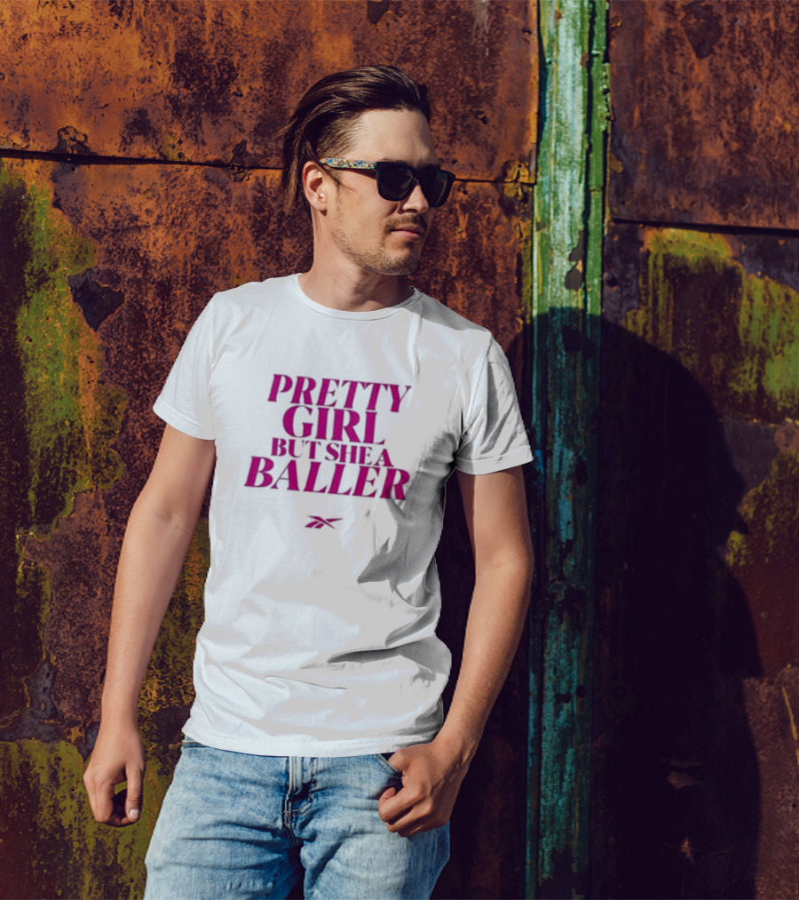 Pretty Girl But She A Baller Reebok T-Shirt