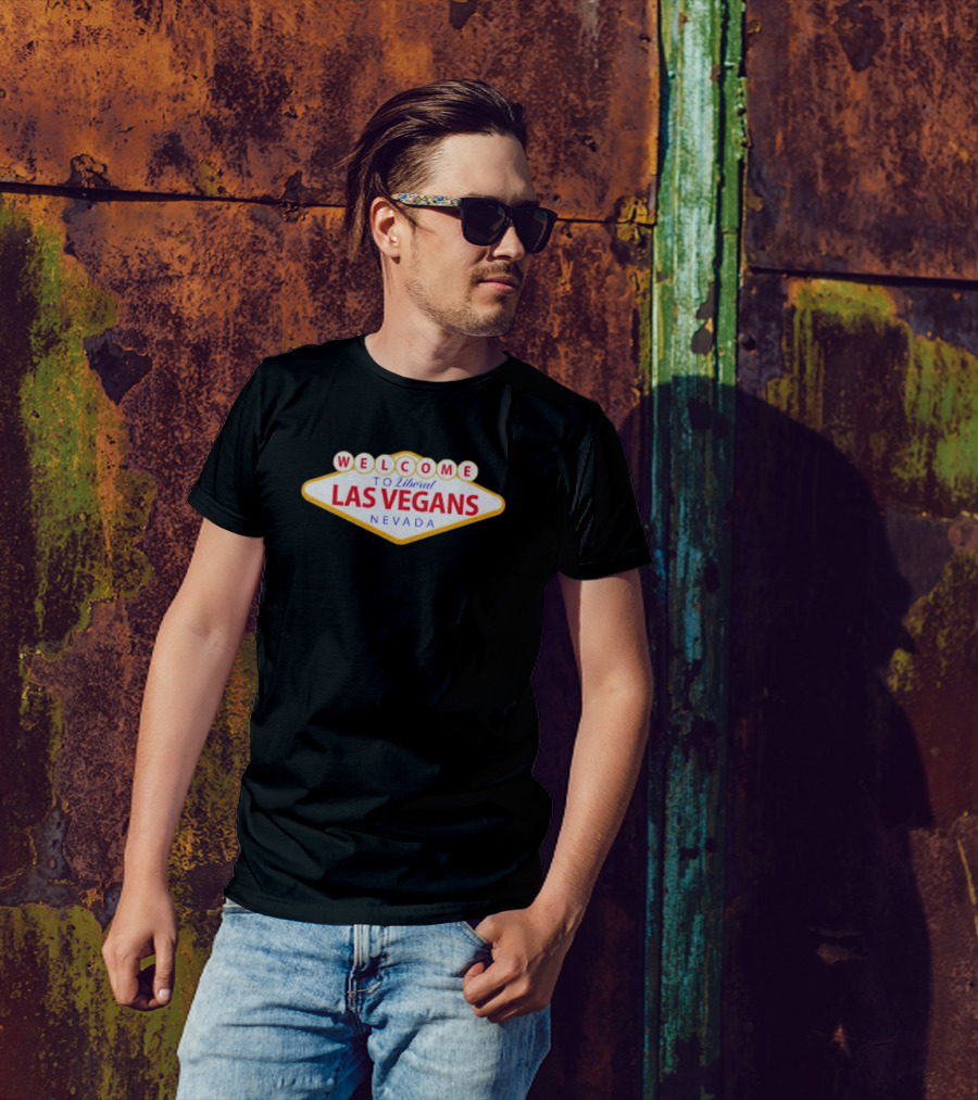Welcome To Liberal Las Vegas Nevada Vintage Sign T-Shirt