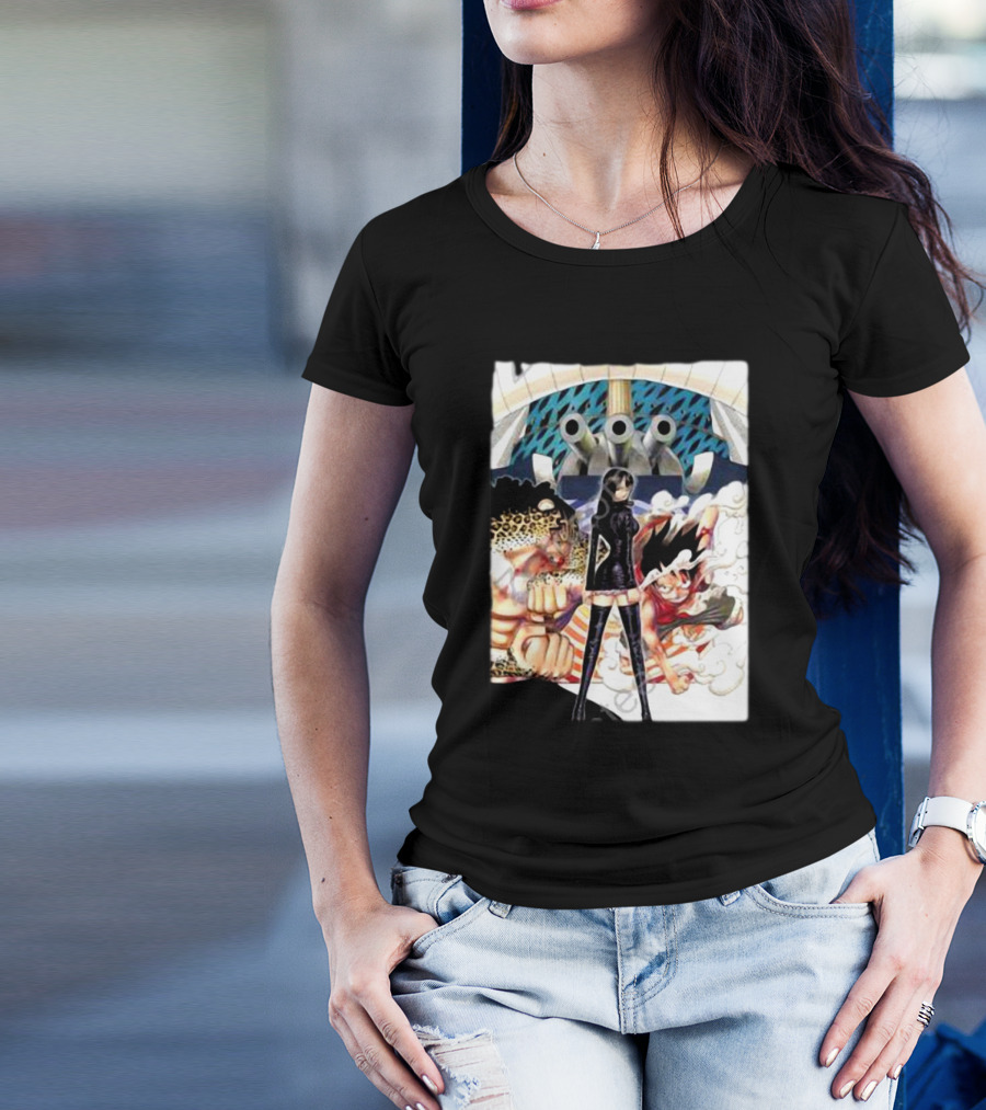 Geo Aw Enies Lobby Arc Animes Luffy Robin Lucci Cannon T-Shirt