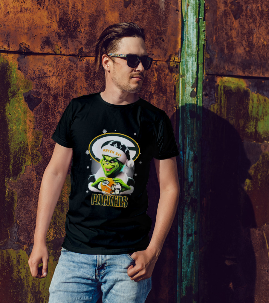 Santa Grinch Green Bay Packers Merry Christmas T-Shirt