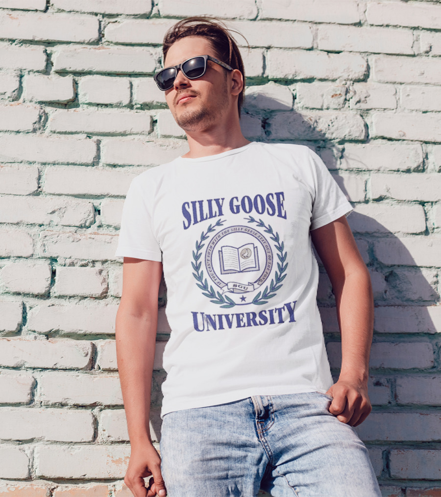 Silly Goose University Laurel Wreath Seal Emblem T-Shirt