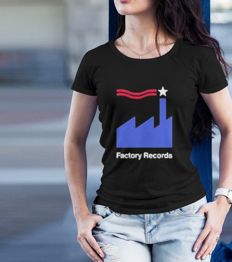 Factory Records Iconic Logo With Star And Stripes Factory T-Shirt