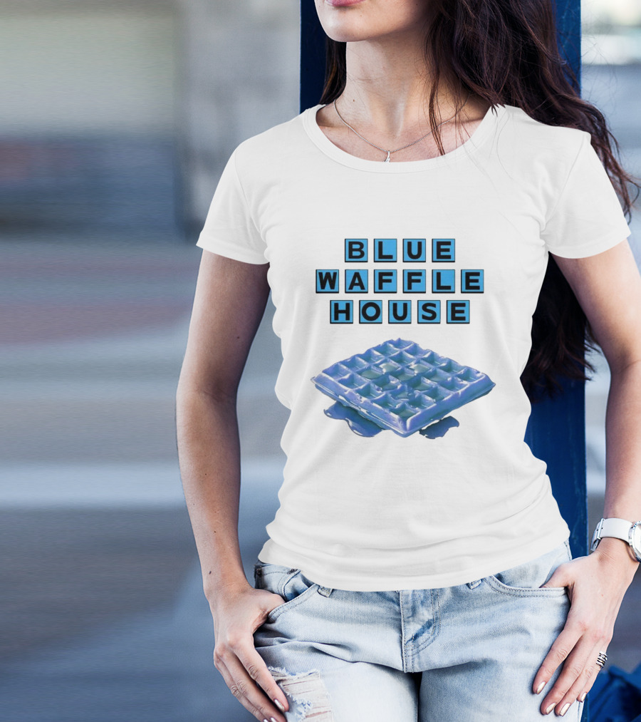Blue Waffle House Melted Breakfast Food Novelty T-Shirt