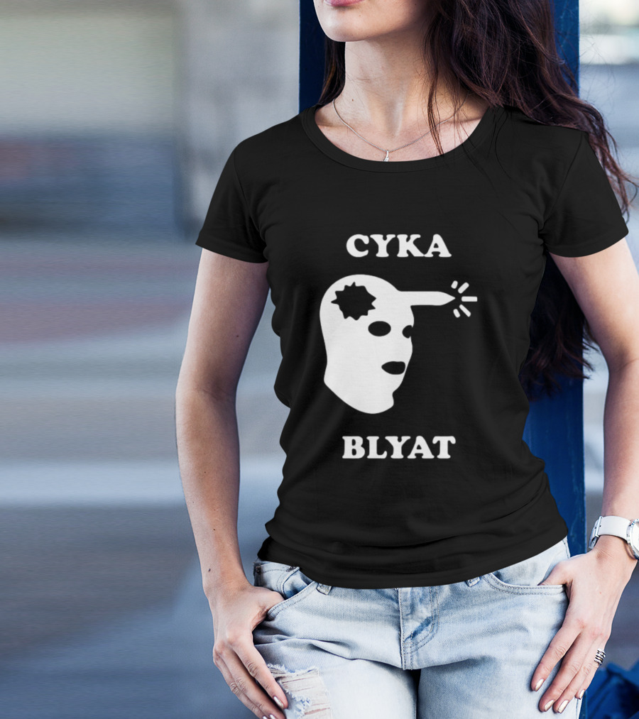CYKA BLYAT Mask Bullet Headshot T-Shirt