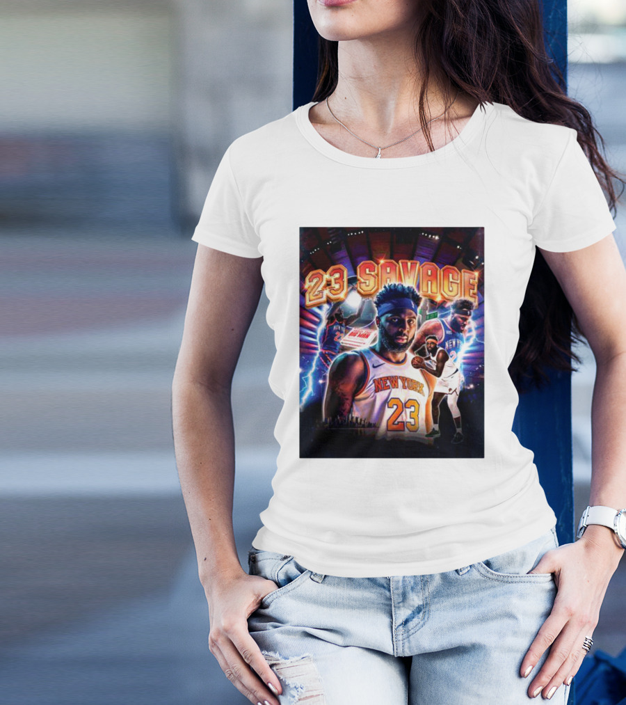 Mitchell Robinson New York 23 Savage Basketball Highlights T-Shirt