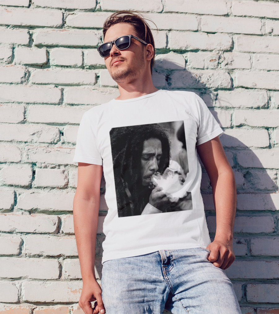 Rui Bob Marley Smoking Image T-Shirt