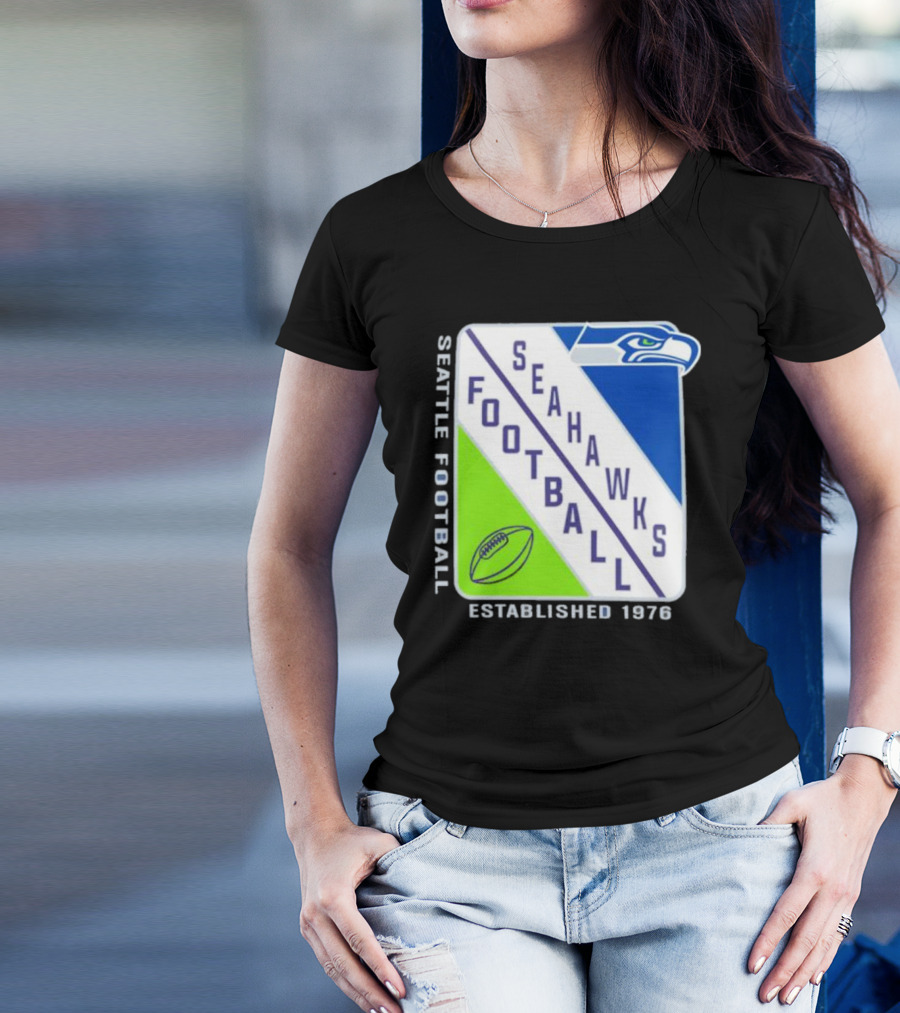 Seattle Seahawks Football Established 1976 Logo Seahawks Head T-Shirt
