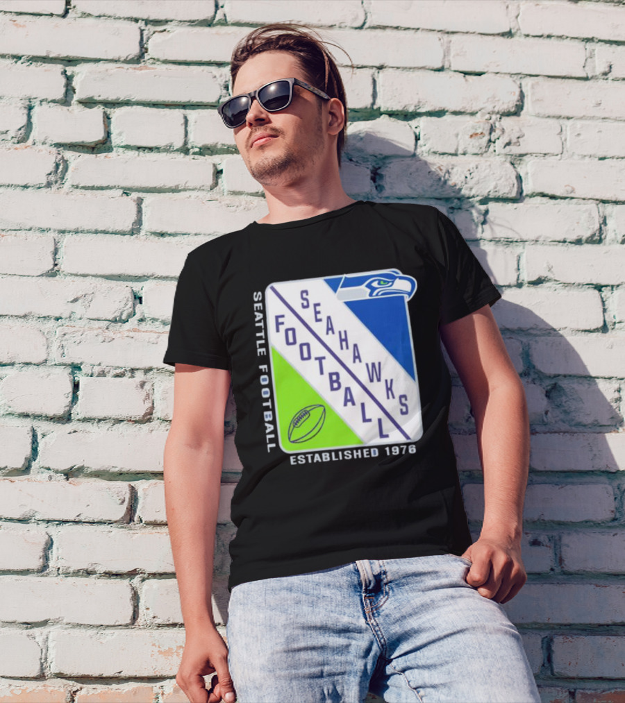 Seattle Seahawks Football Established 1976 Logo Seahawks Head T-Shirt