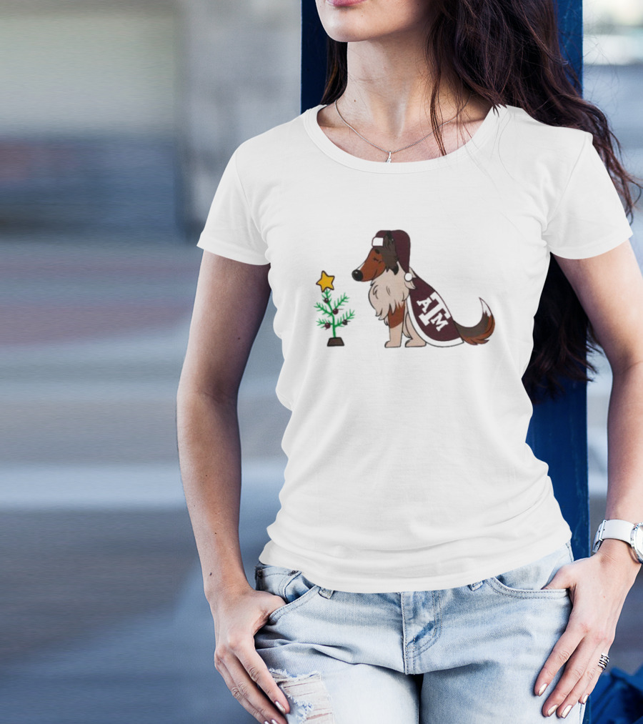 Texas A&M Reveille And Christmas Tree Star T-Shirt