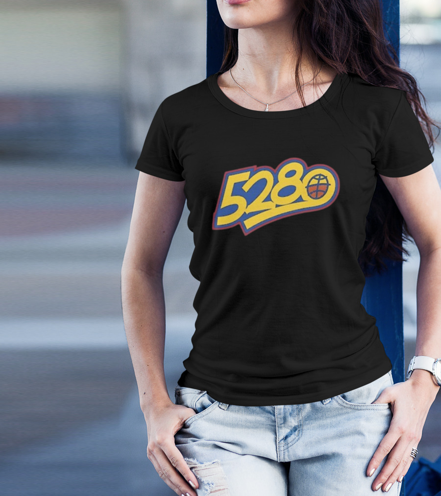 5280 Denver Colorado Basketball Theme T-Shirt