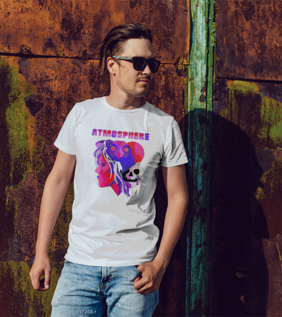 Atmosphere TDBH Colorful Faces And Skull T-Shirt