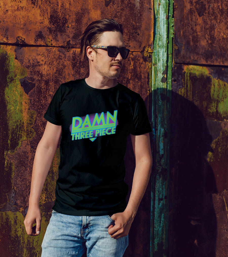 Damn Three Piece Retro Neon T-Shirt