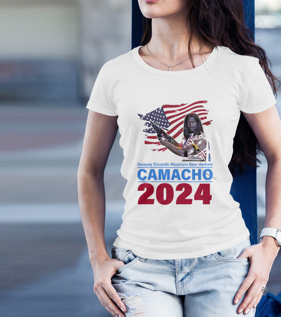 Dwayne Elizondo Mountain Dew Herbert Camacho 2024 American Flag And Gun T-Shirt